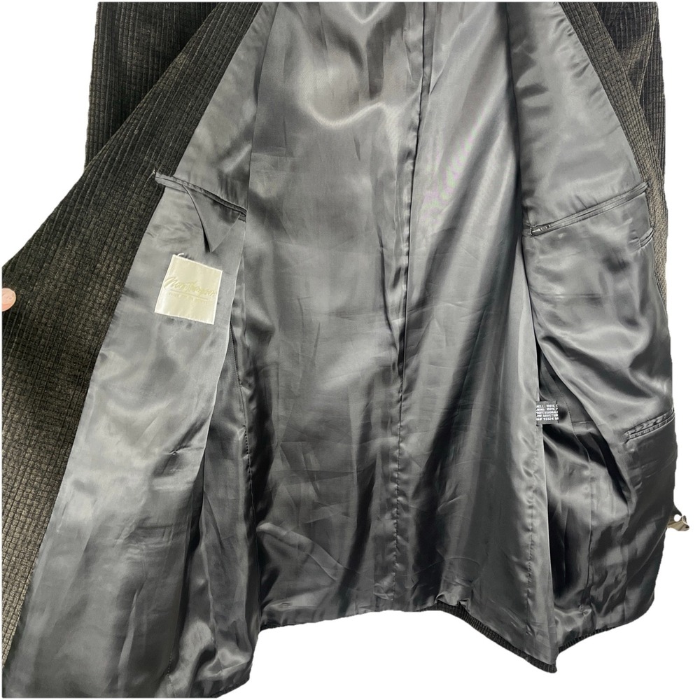Norm Thompson Men's Sports Coat Dark Brown Check Texture Corduroy Blazer 44L - Picture 6 of 10